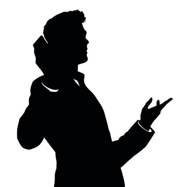 Bir iş adamı silueti bir telefon tutuyor ve tek eliyle hareket ediyor sanki canlı canlı konuşuyor gibi (12))
