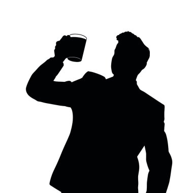 Bir iş adamı silueti kadehini kaldırıyor, sanki bir iş başarısını kutluyor gibi (12))