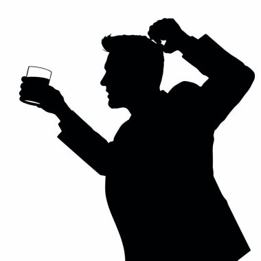 Bir iş adamı silueti kadeh kaldırıyor, sanki bir iş başarısını kutluyor gibi (18)