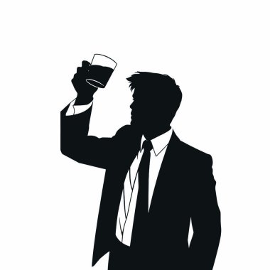 Bir iş adamı silueti kadehini kaldırıyor, sanki bir iş başarısını kutluyor gibi (20))