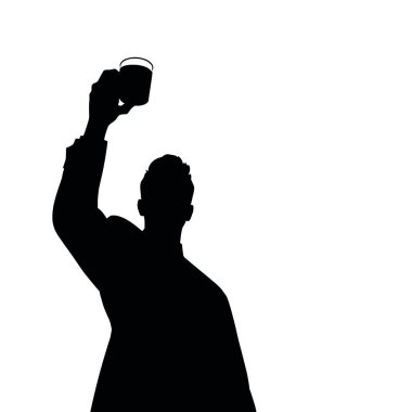 Bir iş adamı silueti kadehini kaldırıyor, sanki bir iş başarısını kutluyor gibi (25)