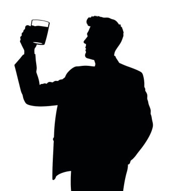 Bir iş adamı silueti kadehini kaldırıyor, sanki bir iş başarısını kutluyor gibi (30)