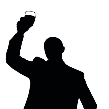 Bir iş adamı silueti kadeh kaldırıyor, sanki bir iş başarısını kutluyor gibi (31))