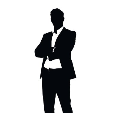 Bir işadamı silueti kollarını kavuşturmuş, güçlü ve kendinden emin bir duruşla öne bakıyor (19))