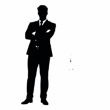 Bir işadamı silueti kollarını kavuşturarak ayakta duruyor, güçlü ve kendinden emin bir duruş sergiliyor (21)