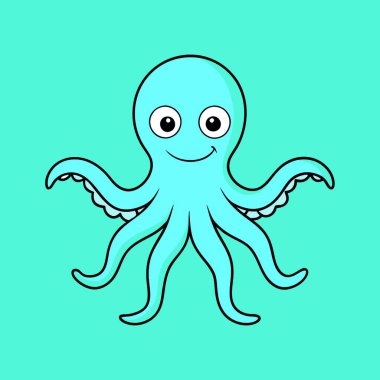 ahtapot vektör simgesi. beyaz arkaplan ahtapot üzerinde izole edilmiş çizgi film vektör simgesi.