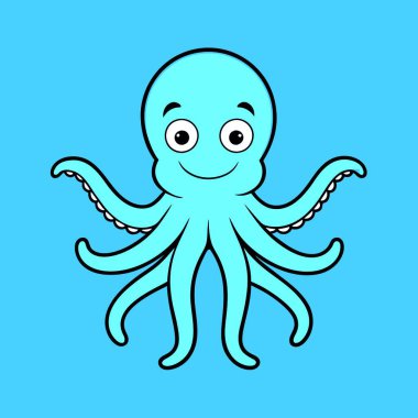 Beyaz arkaplanda vektör ahtapot çizimi