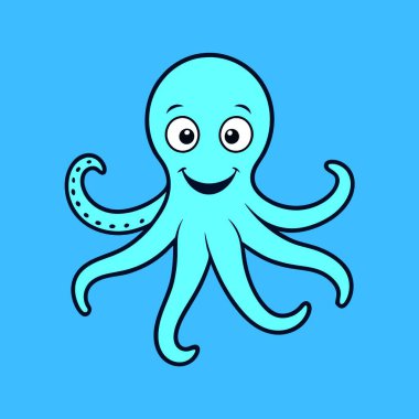 Ahtapot simgesi. Ahtapot vektör simgesi web için anahat çizimi