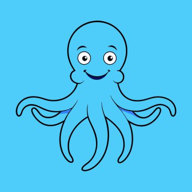 Sevimli çizgi film ahtapot simgesi