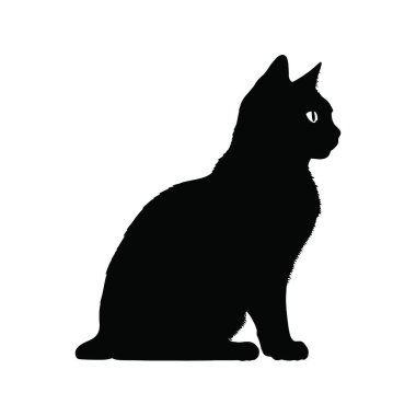 Kara kedi silueti. vektör