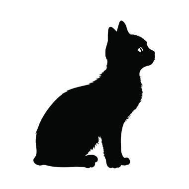 kedi silüeti. Vektör çizim