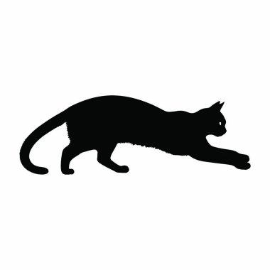 Kedi ikonlu siyah siluet. vektör illüstrasyonu