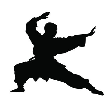 Dövüş sanatları. karate. Dövüş sanatı karate. Vektör çizimi. Karateci.