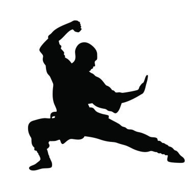 karate adamı siluet vektörü