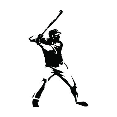 Beyzbol oyuncu siluet vektör