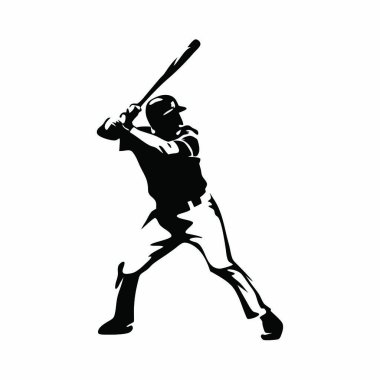 Beyzbol oyuncusu siluet vektör tasarımı