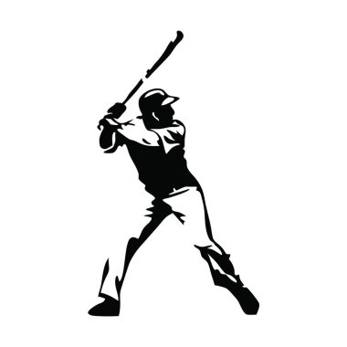 Beyzbol topu olan bir beysbol oyuncusu. Beyzbol sporcusunun vektör illüstrasyonu.