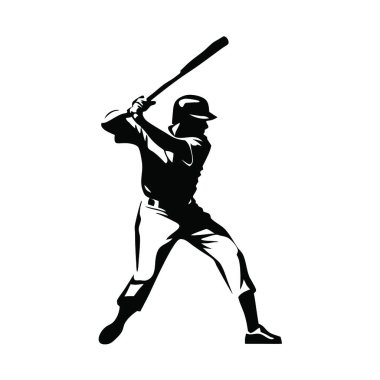 beysbol oyuncusu yarasa vektör illüstrasyon tasarımı ile