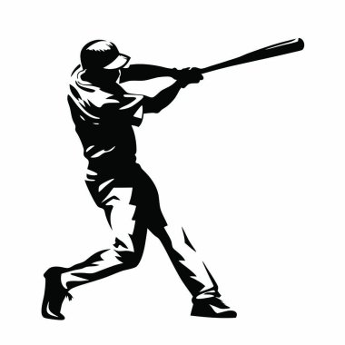 Sopasıyla beyzbol oyuncusu. Vektör çizim