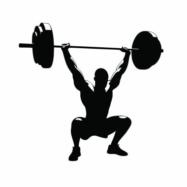 Halter egzersizi yapan bir adamın silüeti..