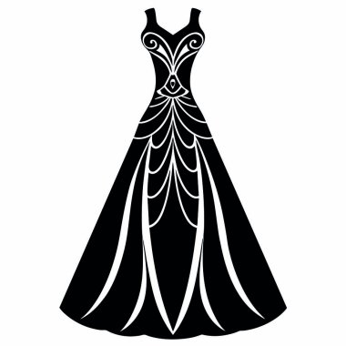 siyah-beyaz gelinlik