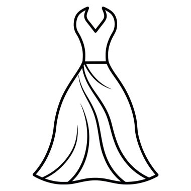 bride dress icon, outline style