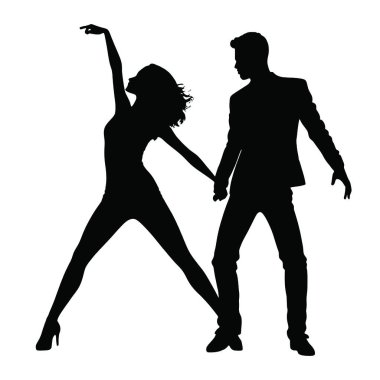 Siluet içinde dans eden çift