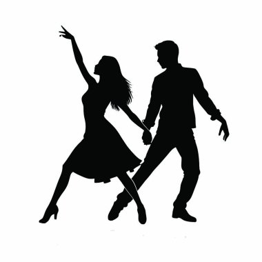 siluet çift dans