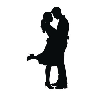 Beyaz arka planda dans eden çiftlerin silueti.