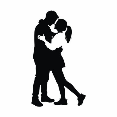 Beyaz bir arka plan üzerinde insanların siluet vektör