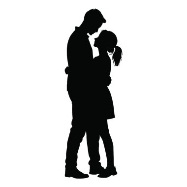 Aşık çiftler silueti