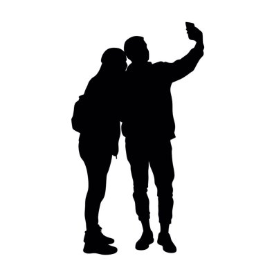 Beyaz bir arka planda kaç siluet vektör.