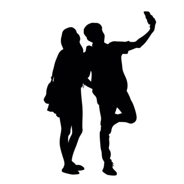 Beyaz arka plan üzerinde insanların siluet vektör.