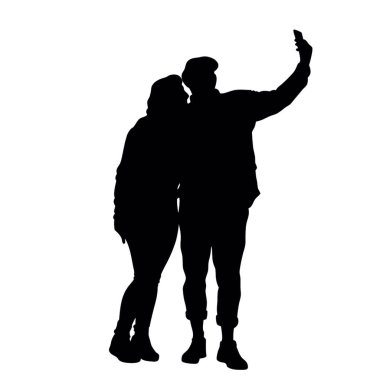 Beyaz bir arka planda kaç siluet vektör.