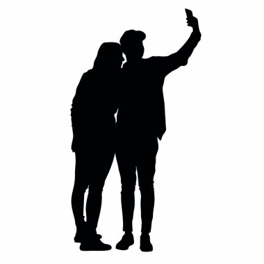 Beyaz arka plan üzerinde insanların siluet vektör.