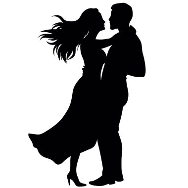 Dans eden insanların vektör silueti