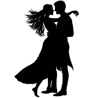 Gelin ve damadın silueti