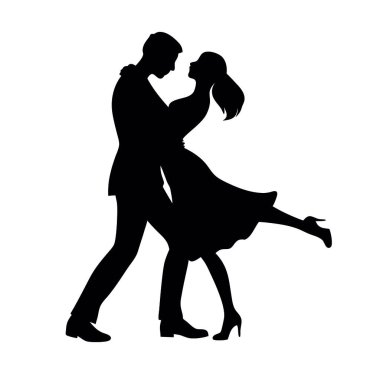 siluet çift dans