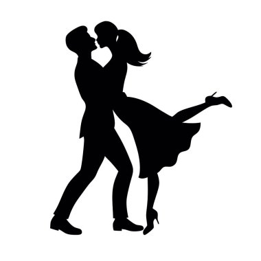 Dans eden çiftin silueti.