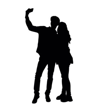 Çift siluet vektör.