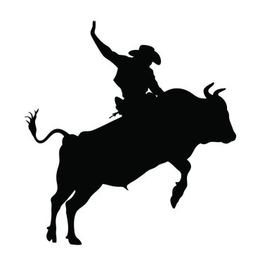 Boğalı siluet. vektör illüstrasyonu.
