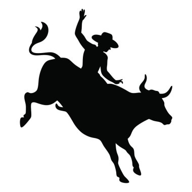 Beyaz arka planda dişi bir boğanın vektör silueti.