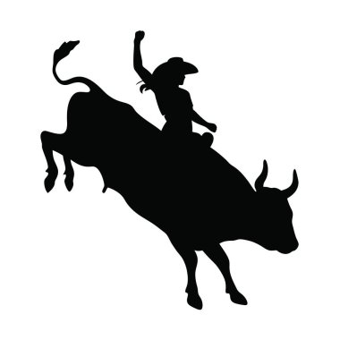 Atlı kovboyun silueti.