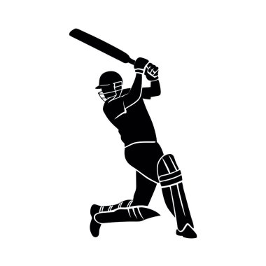 Beyzbol oyuncusu silueti ve sopa.