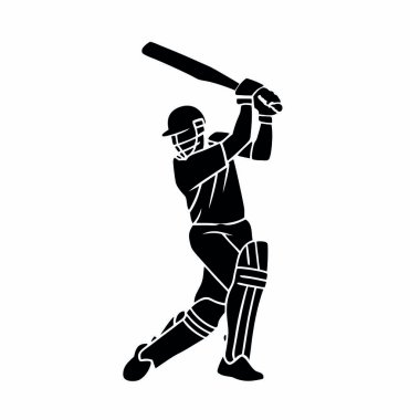 Kriket oyuncusu vektör tasarımı