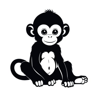 Gülümseyen sevimli siyah goril.