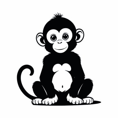 vektör siyah maymun çizgi filmi