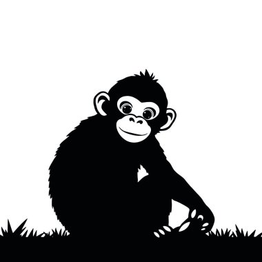 Maymun çizgi filminin vektör çizimi