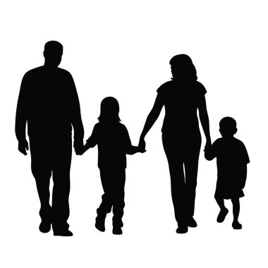 Beyaz aile siluetleri