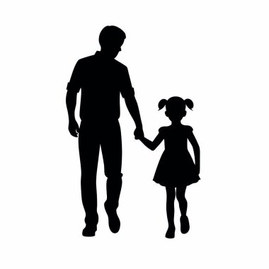 Beyaz arka planda mutlu aile silueti. vektör illüstrasyonu